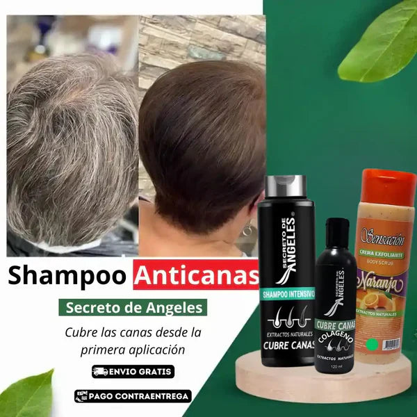 SHAMPO CANAS SECRETO X 1UN +1 Colageno + 1 Exfoliante